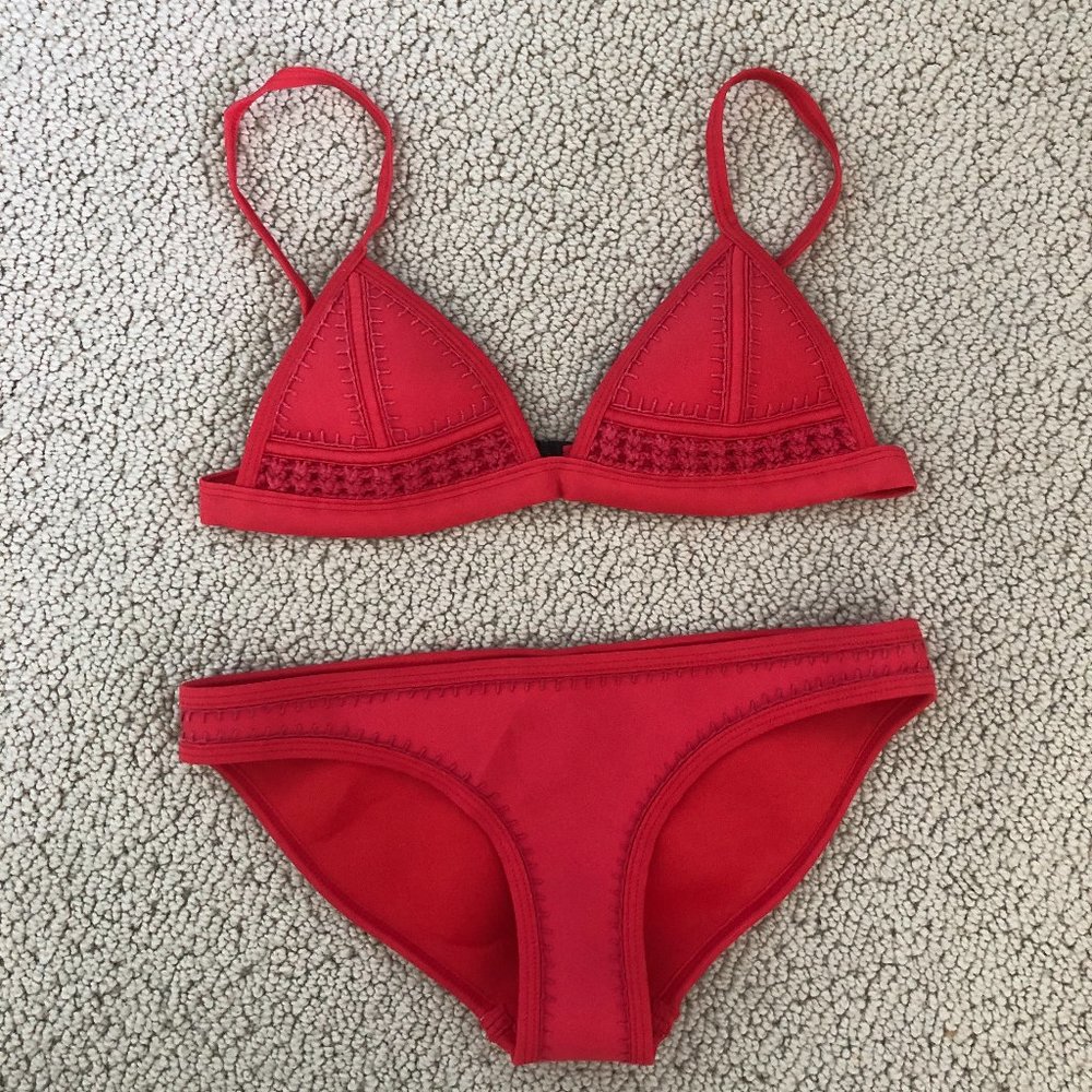 Triangl Swimwear Gigi Red Velvet Bikini Set